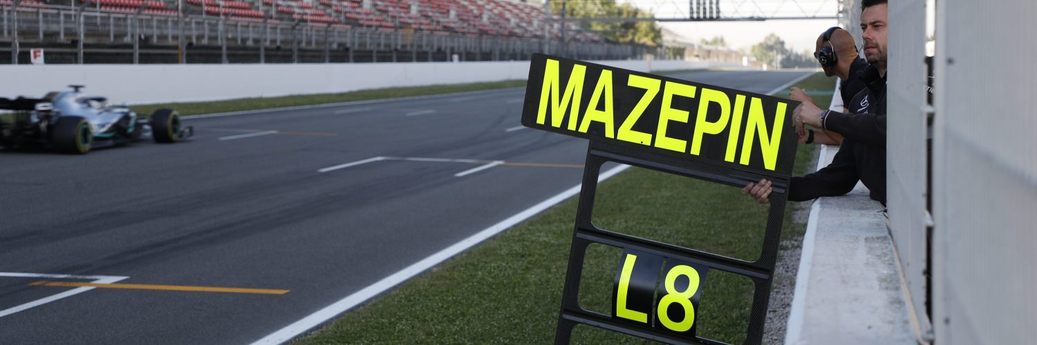 Nikita Mazepin tests for Mercedes